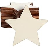 Juvale Wooden Stars for Crafts - 24-Pack, 3.9In x 3.9In x 0.1In, Unfinished Poplar Wood - DIY Ornaments & Decorations - Wooden Star Shapes & Unfinished Wood Cutouts