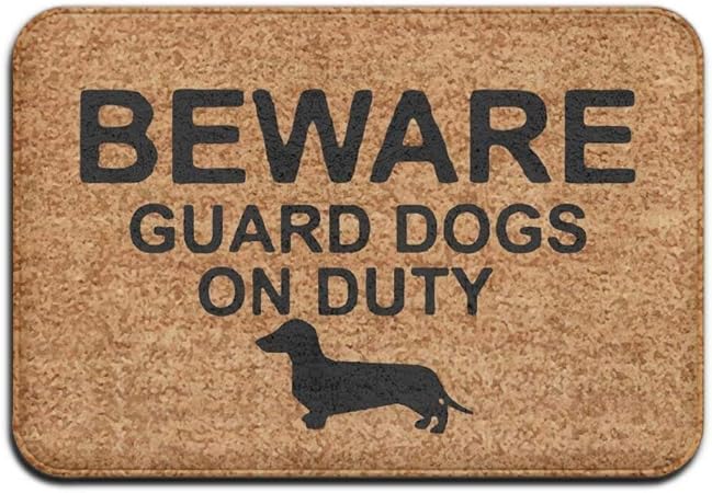 Sotyi Ltd Zerbino Per Ingresso Con Scritta In Inglese Guard Bassotto On Duty Amazon It Casa E Cucina