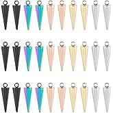 UNICRAFTALE Cone Charms Stainless Steel Pendants Punk Style Bullet Spike Charms Metal Punk Earring Charms Bracelet Pendants for DIY Necklace Bracelet Jewelry Making