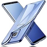 Samsung Galaxy S9 Hülle, ESR Transparent Weiche Silikon [1.2mm Ultradünnen] Flexibel Bumper Handyhülle Durchsichtig TPU Kratzfest Schutzhülle für Samsung Galaxy S9 Plus 5,8 Zoll 2018 Veröffentlicht(Plattiert Blau Rahmen)