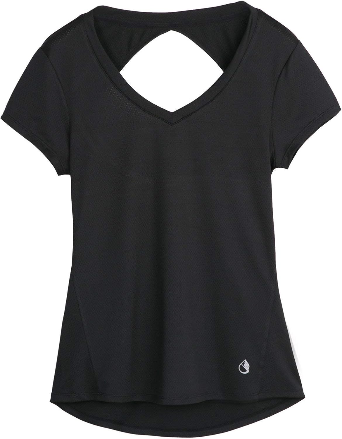 icyzone Activewear Fitness Yoga Tops Workout V Neck Open Back T-Shirts for Women at  Women’s Clothing store