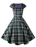 PUKAVT Women's Cocktail Party Dress Cap Sleeve 1950