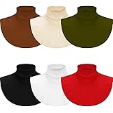 6 Pieces Fake Turtleneck Dickey Collars Half Top Mock Blouse Collar Neck False Turtleneck Neck for Women(Simple Colors)