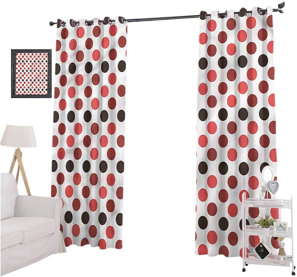 nooweihome Nostalgic Grommets Curtains/Panels/Drapes Polka