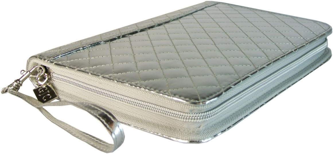The Gentle Jewelry Case Womens Jewelry Organizer Travel Case Luggage Organizer (Quilted Silver)