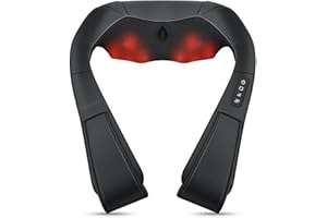 Medcursor Neck Massager, Portable Electric Neck and Back Massager with Heat, Deep Tissue 3D Kneading Pillow for Muscle Pain Relief, Ideal Father’s Day Gift, Not Cordless