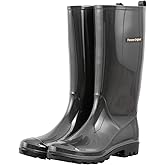 planone Tall Rain Boots Women Fashion Waterproof Boots for Women Light Outdoor Garden Shoes Muck Boots for Ladies Non Slip Work Shoes Rubber Boots with Premium Comfort Insole