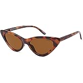 SOJOS Retro Vintage Narrow Cat Eye Sunglasses for Women Clout Goggles Plastic Frame SJ2044
