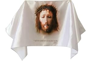 LYFOOHEART The Veil of Saint Veronica for Church Play 3.3x1.3 Feet Holy Face of Jesus The Saint Veil Life Size for Daily Wearing Decoration for Easter Lent and Holyweek