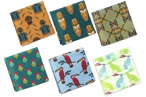 HexaFun 100% Pure Organic Cotton Unisex Handkerchief, Multi-color & Printed, Soft & Stylish, Hankies for Men & Women