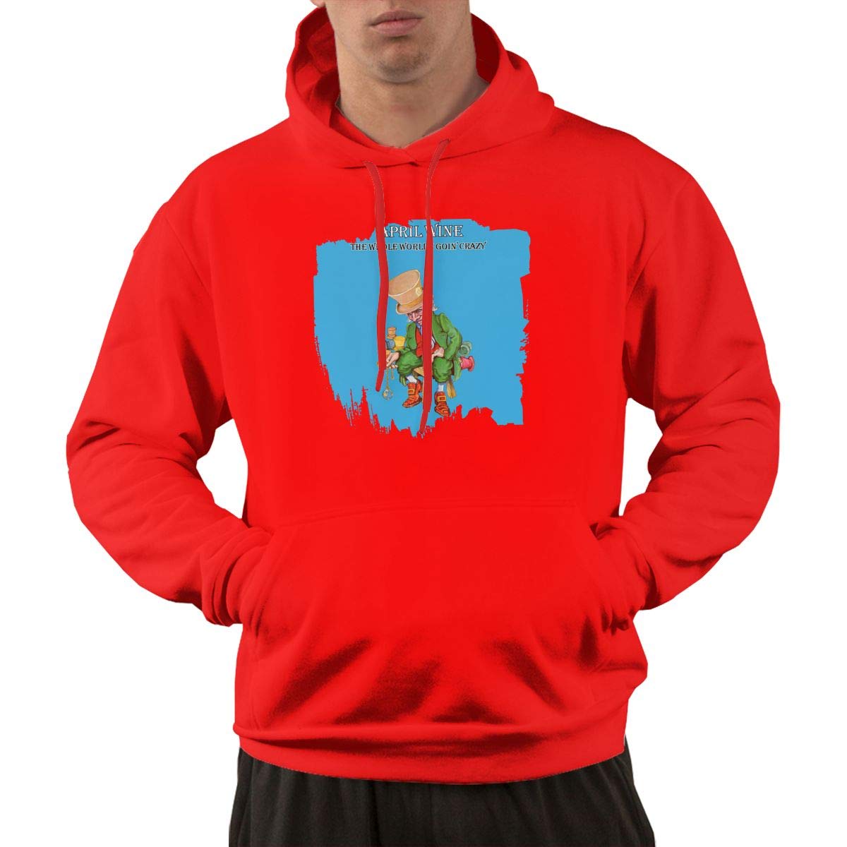  S Pullover Comfortable Red Print April Wine Hooded Shirts With Pocket S