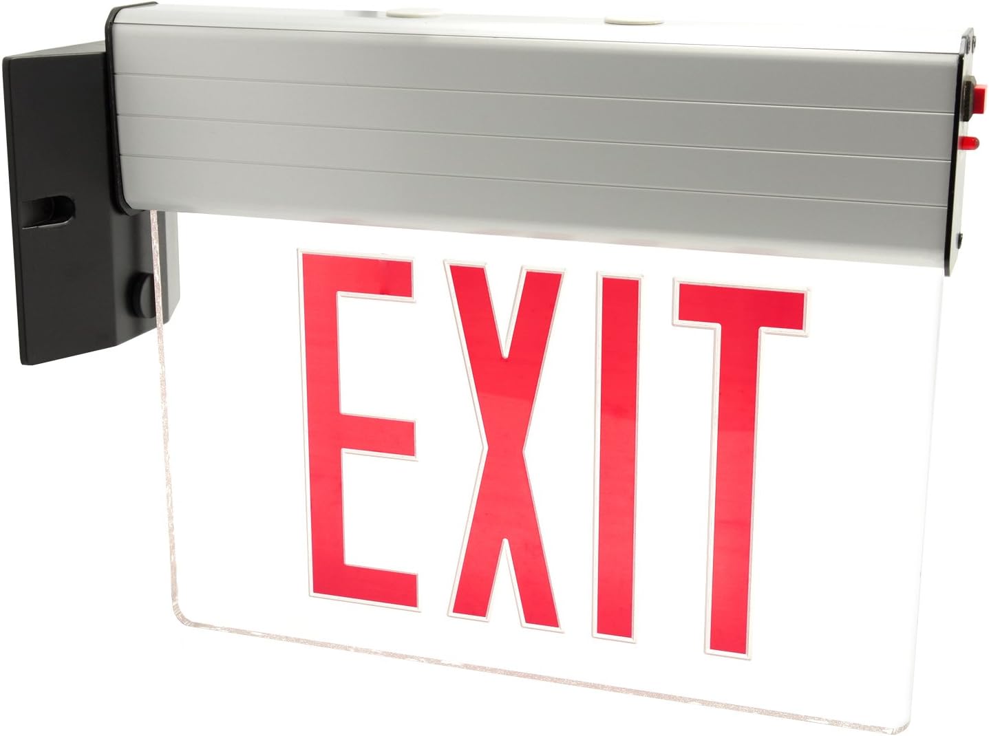 eTopLighting Edge Lit LED Exit Sign Light Panel, Red Lettering, Mount