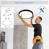 Defurhome 24W LED Ceiling Light 5000K IP54 Ø30cm Black Dome view 6