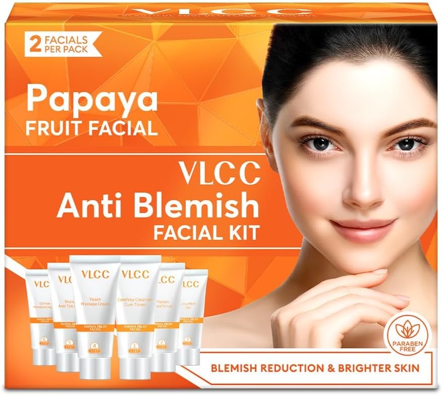 VLCC Papaya Fruit Facial Kit for Glowing Blemish Free Skin - 60g