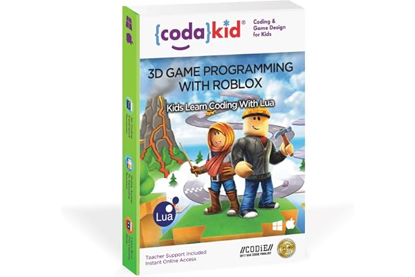 CodaKid Roblox Coding, Award-Winning, Coding for Kids, Ages 9+ with Online Mentoring Assistance, Learn Computer Programming and Code Fun Games with Lua and Video Game Programming Software (PC & Mac)