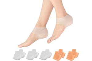 MADHOLLY 5 Pairs Silicone Heel Protectors- Breathable Heel Gel Heel Cushions for Cracked Heel- Heel Cups Heel Cover for Heel Repair Women Men
