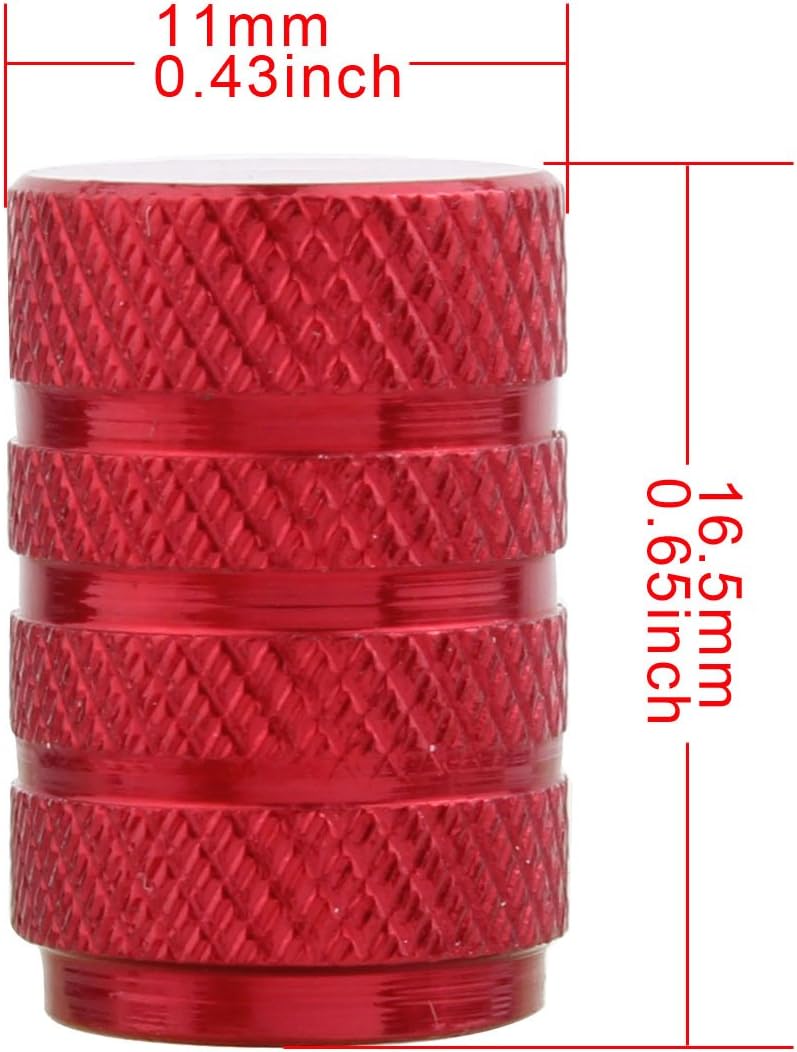 TOMALL Round Valve Caps Red Car Vehicle Tyre Tire Valve Stem Decorative Dust Cap Cover 4pcs - Image 3