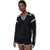 English Factory Women's Stitch Detail Knit Collar Top