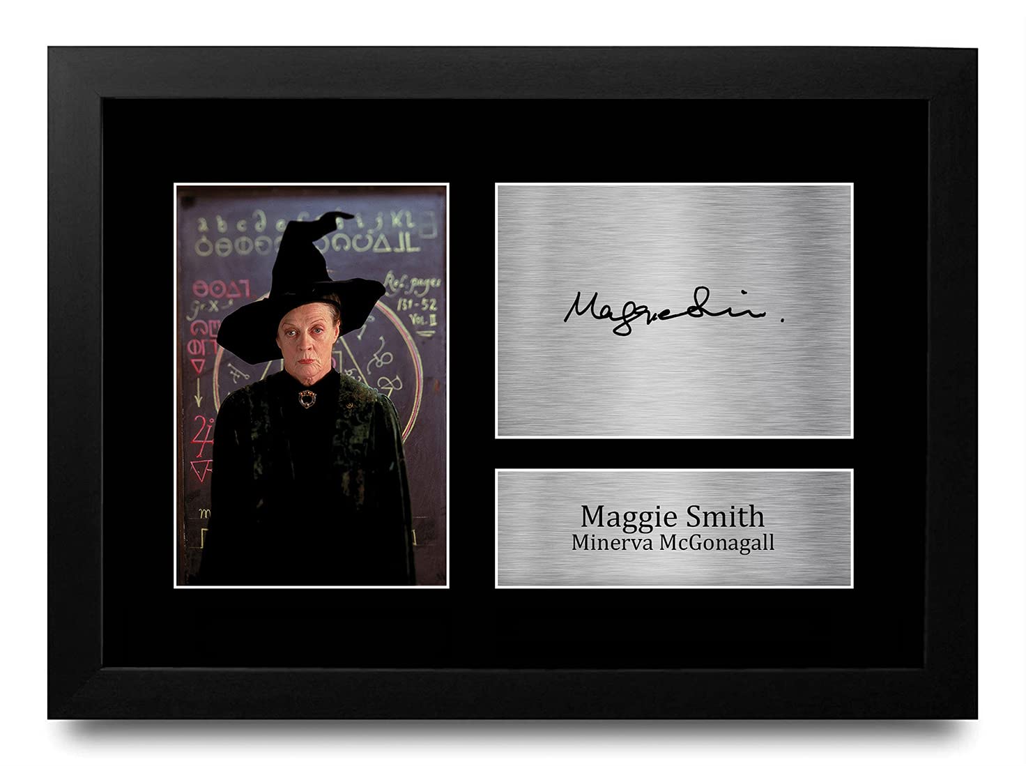 HWC Trading FR A4 Maggie Smith Harry Potter Minerva McGonagall Gifts Printed Signed Autograph Picture for Movie Memorabilia Fans - A4 Framed