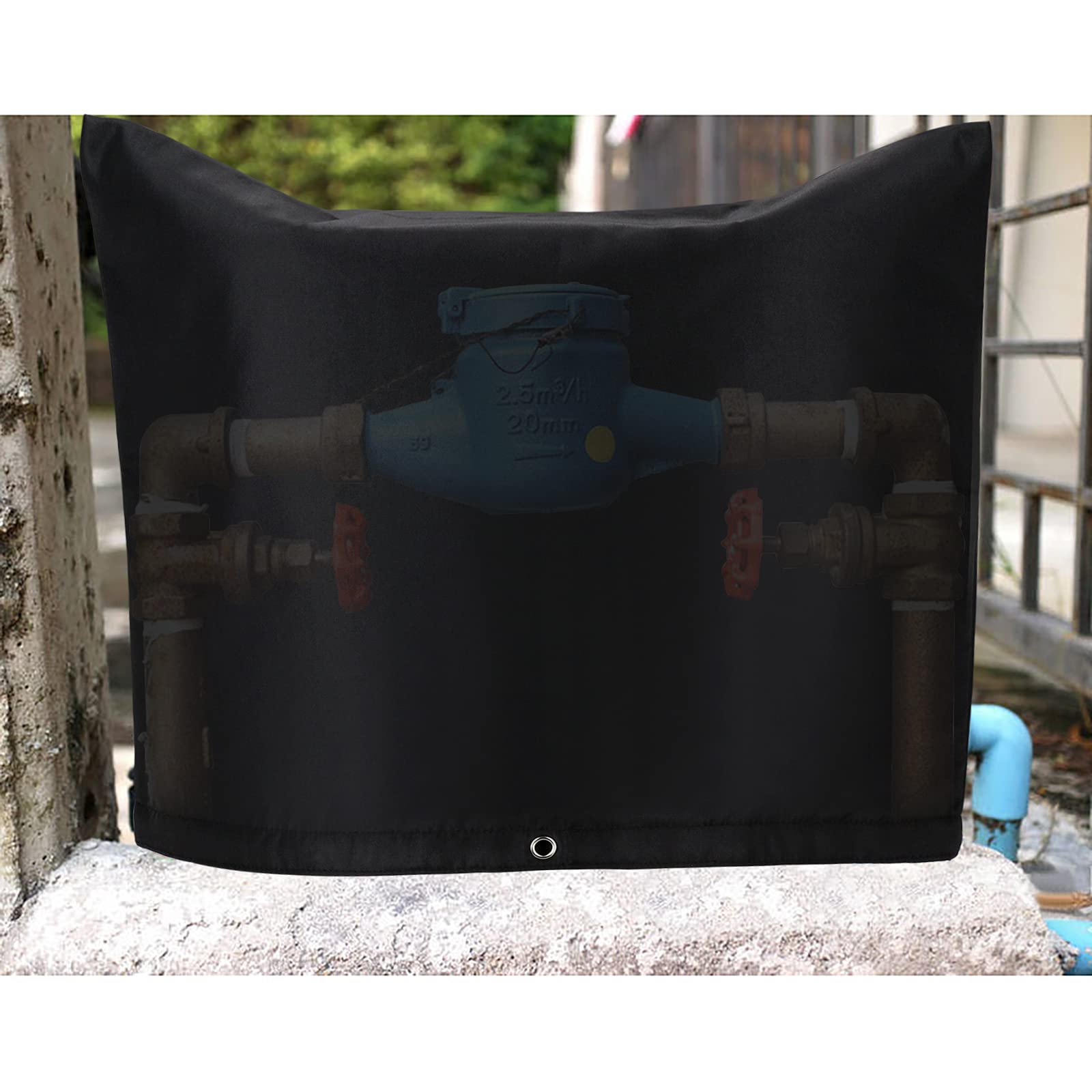 Photo 1 of IUIBMI Backflow Winter Cover Insulated Pouch, 24x17.7 Inch Outdoor Pipe Insulation Cover, Backflow Preventers Protection for Winter Freeze (24x17.7 Inch)