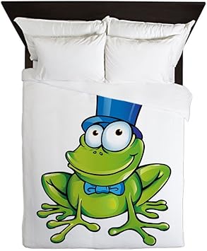 Amazon Com Truly Teague Queen Duvet Cover Frog With Top Hat Home