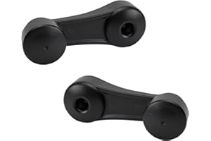 TRQ 2pc Front Window Crank Handle Set Black LH & RH for HD Kenworth Truck