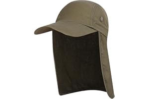 BeVistoso Sun Hat with Neck Flap & Front Brim Breathable Cotton Sun Protection Hat with Drawstring Multi-Purpose Basecap for 