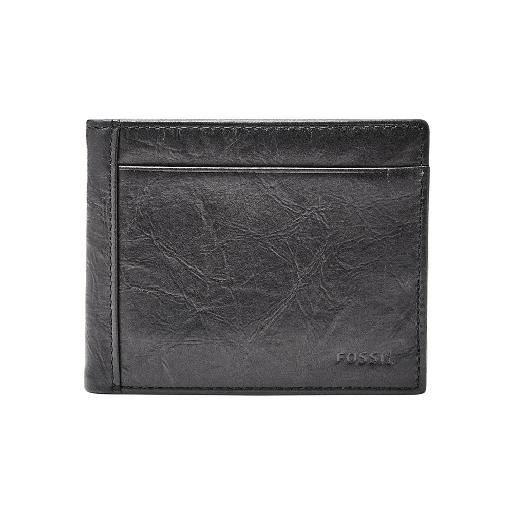 Fossil Wallet for Men Neel, Leather Bifold black 11.43 cm L x 1.9 cm W x 8.89 cm H ML3899001