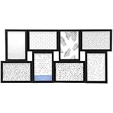 MELANNCO 24 x 12 Inch 8 Opening Photo Collage Frame, Displays Four 4x6 and Four 6x4 Inch Photos, Black