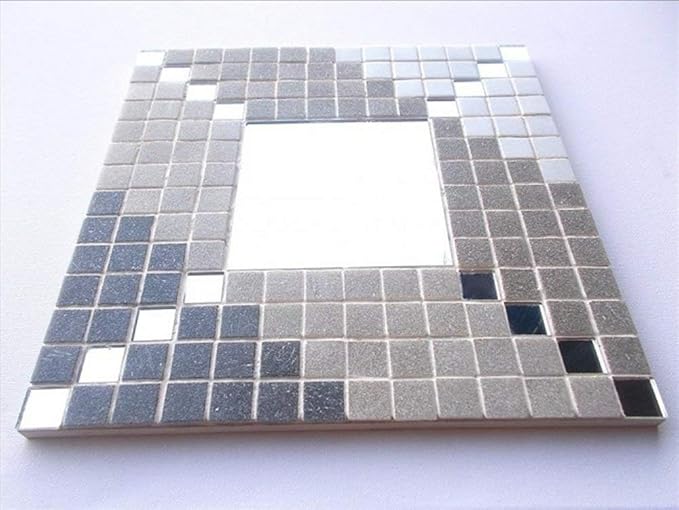 Mosaic Mirror kit Large 30 x 30cm Crystal Grey. Mosaic Arts and Crafts