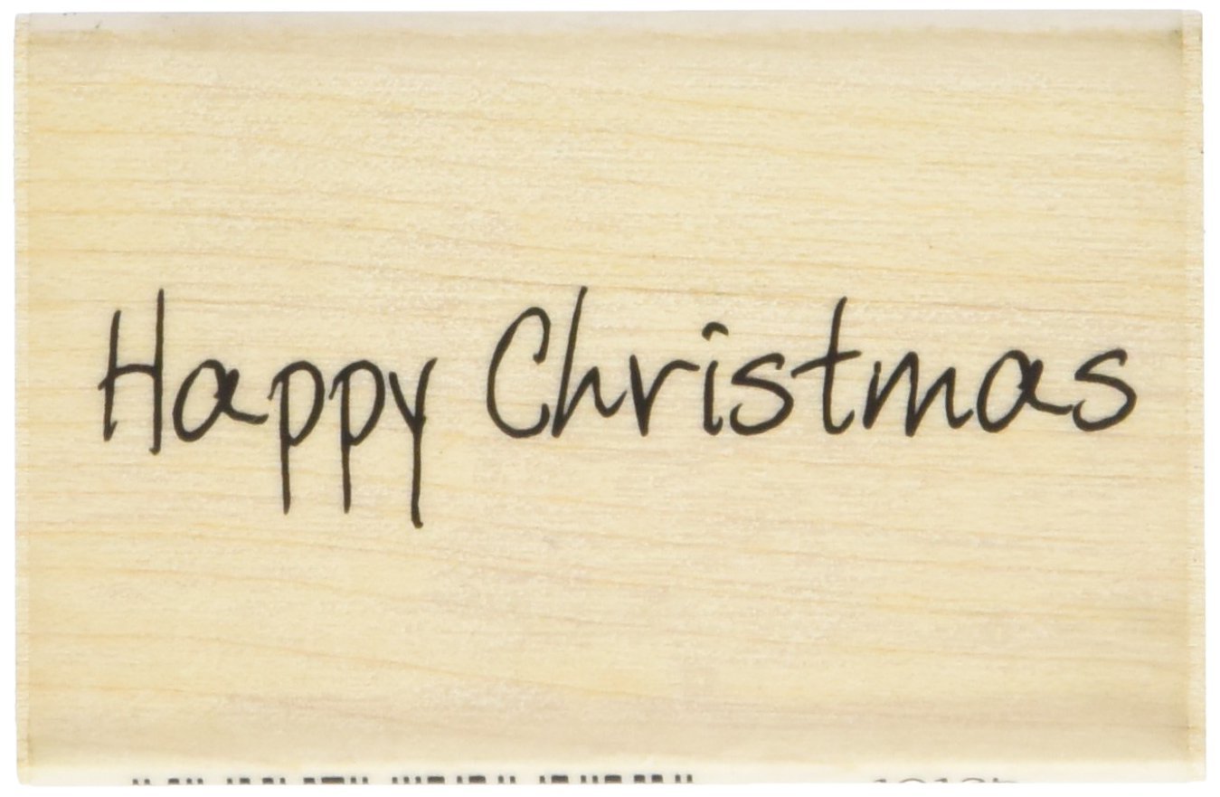Art Stamps Scribbled Happy Christmas Inca Stamp, Black,Medium