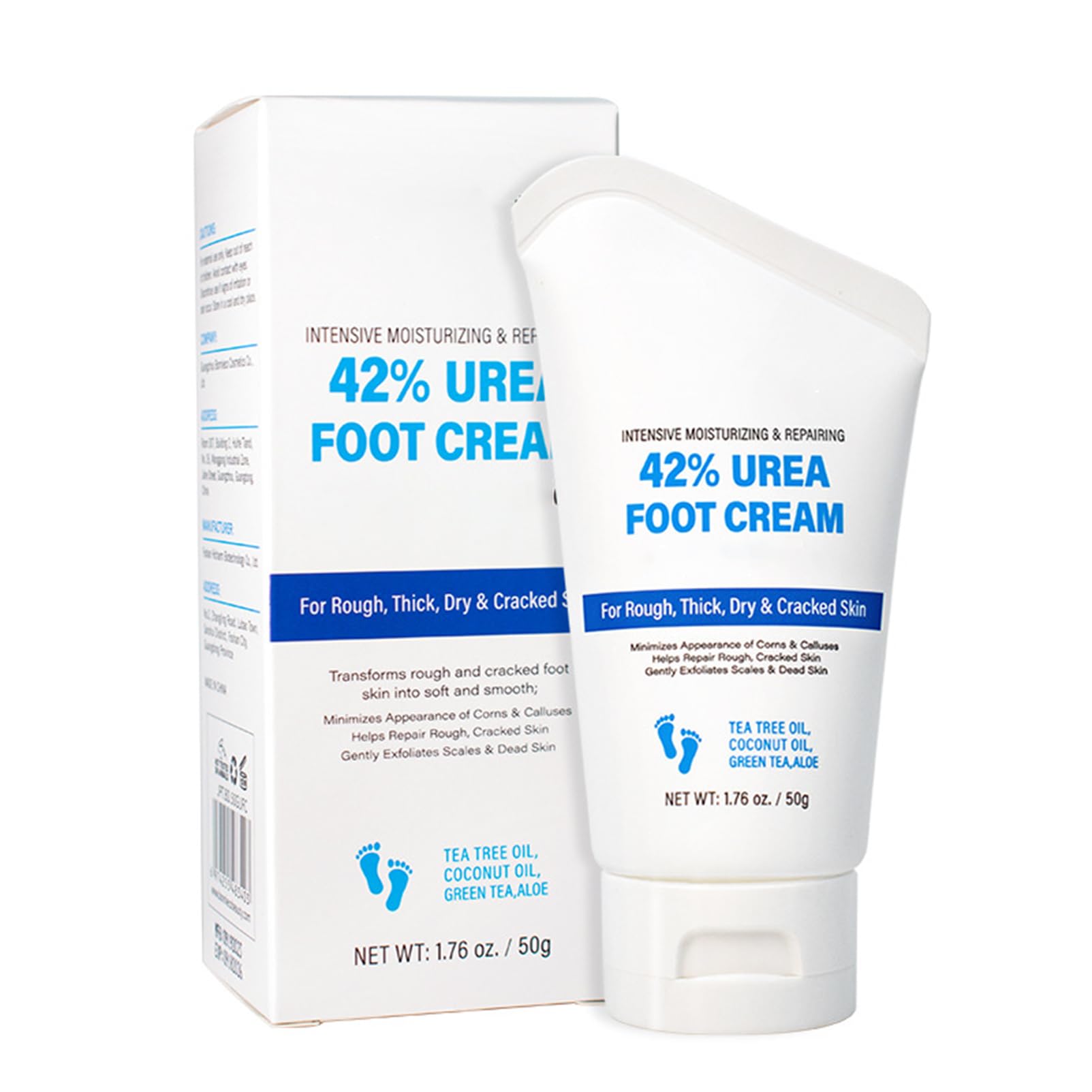 Urea Foot Cream, 2% Acids Foot Cream For Cracked Heels And Dry Skin, Foot Moisturiser Foot Cream For Hard Skin, Urea Cream Soften, Cracked Heel Cream Heel Balm For Foot And Body Care