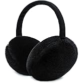 RUIKUNA Winter Ear Muffs Women Fuzzy Earmuffs Faux Fur White Ear Warmers Girls Black Warm Ear Covers Fluffy Cute Pink Large