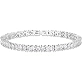 PAVOI 14K Gold Plated Cubic Zirconia Classic Tennis Bracelet | Gold Bracelets for Women | 4mm CZ, Size 6.5-7.5 Inch