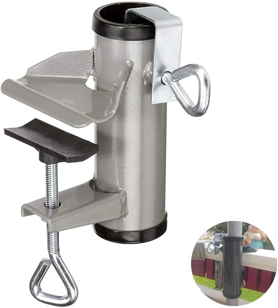 libelyef Soporte de sombrilla con clip fijo, portátil, ajustable, para