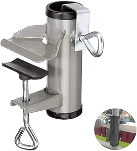 libelyef Soporte de sombrilla con clip fijo, portátil, ajustable, para