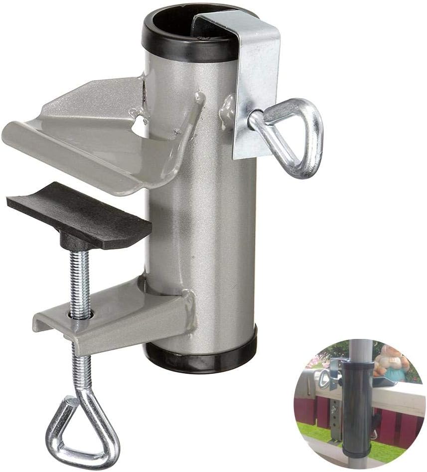 Hainter Sonnenschirmhalter Balkongeländer - der Solide - Platzsparender Balkon Schirmhalter für ...