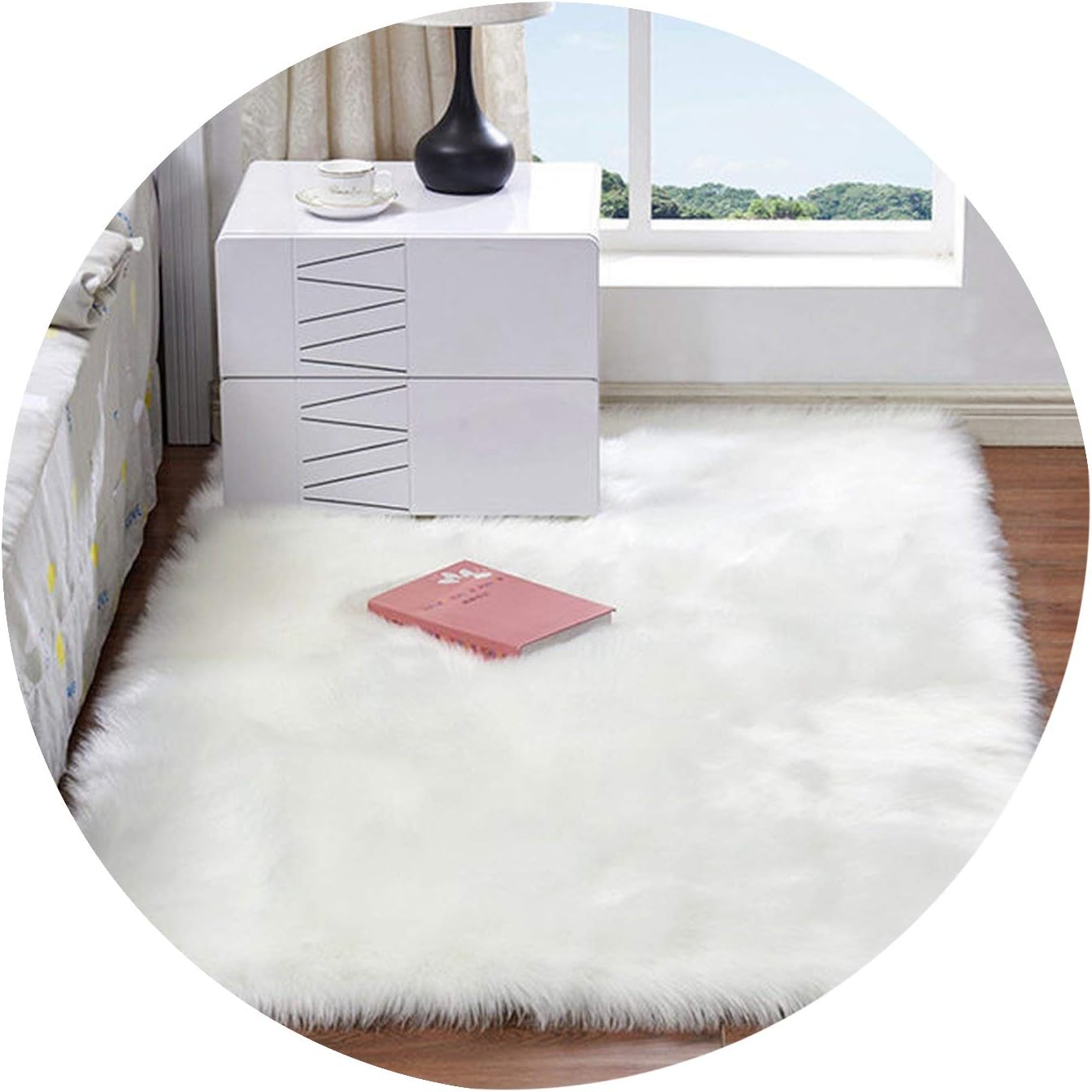 Artificial Skin Long Faux Fur Wool Fluffy Carpets for Living Room Plush Chair Seat Cover Area Rug Bedroom Carpet Mat Home Decor,2,100x200CM