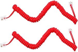 BESPORTBLE 2Pcs Coiled Telephone Cord for Landline Phones Moderate Phone Cords with Anti-Tangle Coil Design