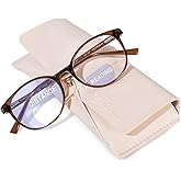 OPTOFENDY Bifocal Reading Glasses for Women, TR90 Round Clear Top Blue Light Computer Readers with Spring Hinge