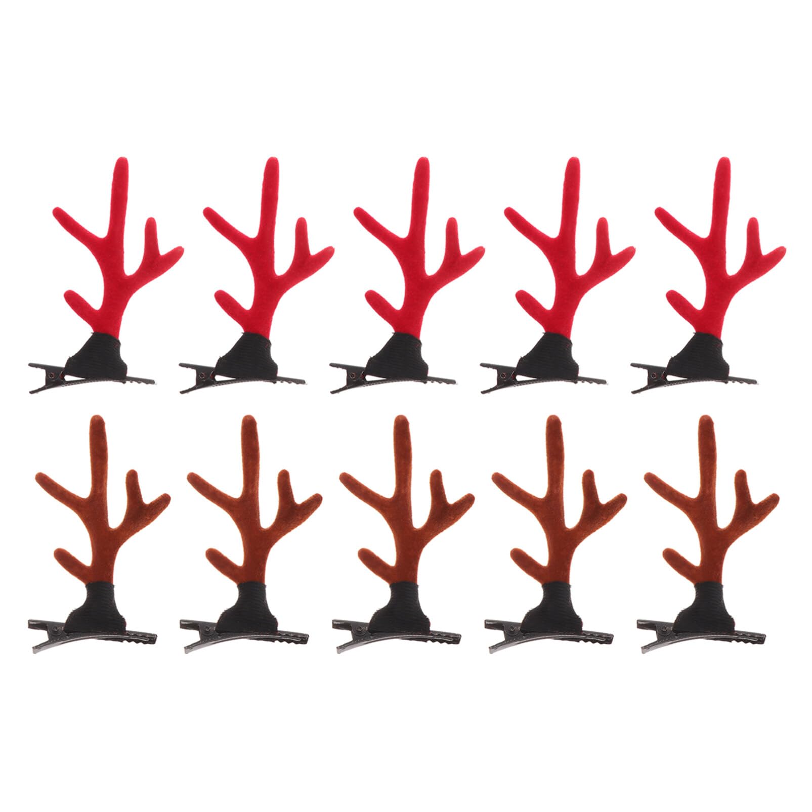 Lurrose 12pcs Reindeer Antlers Hair Clips Christmas Hair Clips Hair Accessories for Girls Toddlers Kids