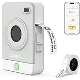 Joysea OP1 Label Maker Machine with Tape, Wireless Small Label Maker Bluetooth with Multiple Templates for Home School Office Organization, Thermal Sticker Printer Gray White