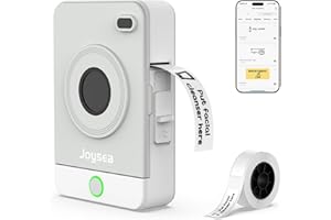 Joysea OP1 Label Maker Machine with Tape, Wireless Small Label Maker Bluetooth with Multiple Templates for Home School Office Organization, Thermal Sticker Printer Gray White