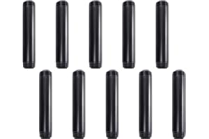 1/2" x 6" Black Painted Iron Pipe, Home TZH 10 Pack Black Paint Finish Threaded Metal Pipe Nipple for DIY Project/Furniture/Shelving Decoration (10, 6")