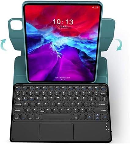Amazon 磁気吸着式 Ipad Air4 キーボードケース 第4世代 タッチパッド搭載 3 In 1 両面 マグネット 薄型 留め具付き 手帳型 縦置き 横置き Ipad 10 9キーボードケース 脱着式 Bluetooth キーボード お洒落 丸型キーキャップ 多角度調整 ワイヤレスbluetoothキーボード