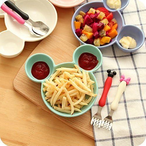 Harivar Mart 2 pcs Children's Mickey Shaped Big Head Bowl Fruit Plate Baby Cartoon Pie Bowl Plate Children Tableware