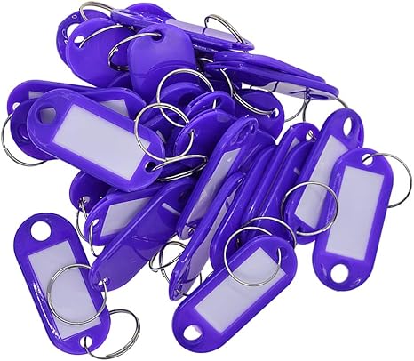 Amazon F Fityle 約50個 キーホルダー キーラベルタグ 鍵タグ ペット名前タグ 荷物タグ 紫 アニメ 萌えグッズ 通販