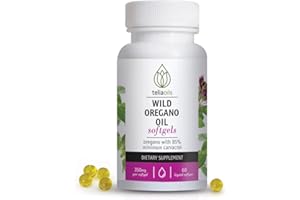 Teliaoils Wild Oregano Oil Softgels Capsules. High Carvacrol and Quality, 60 Softgels