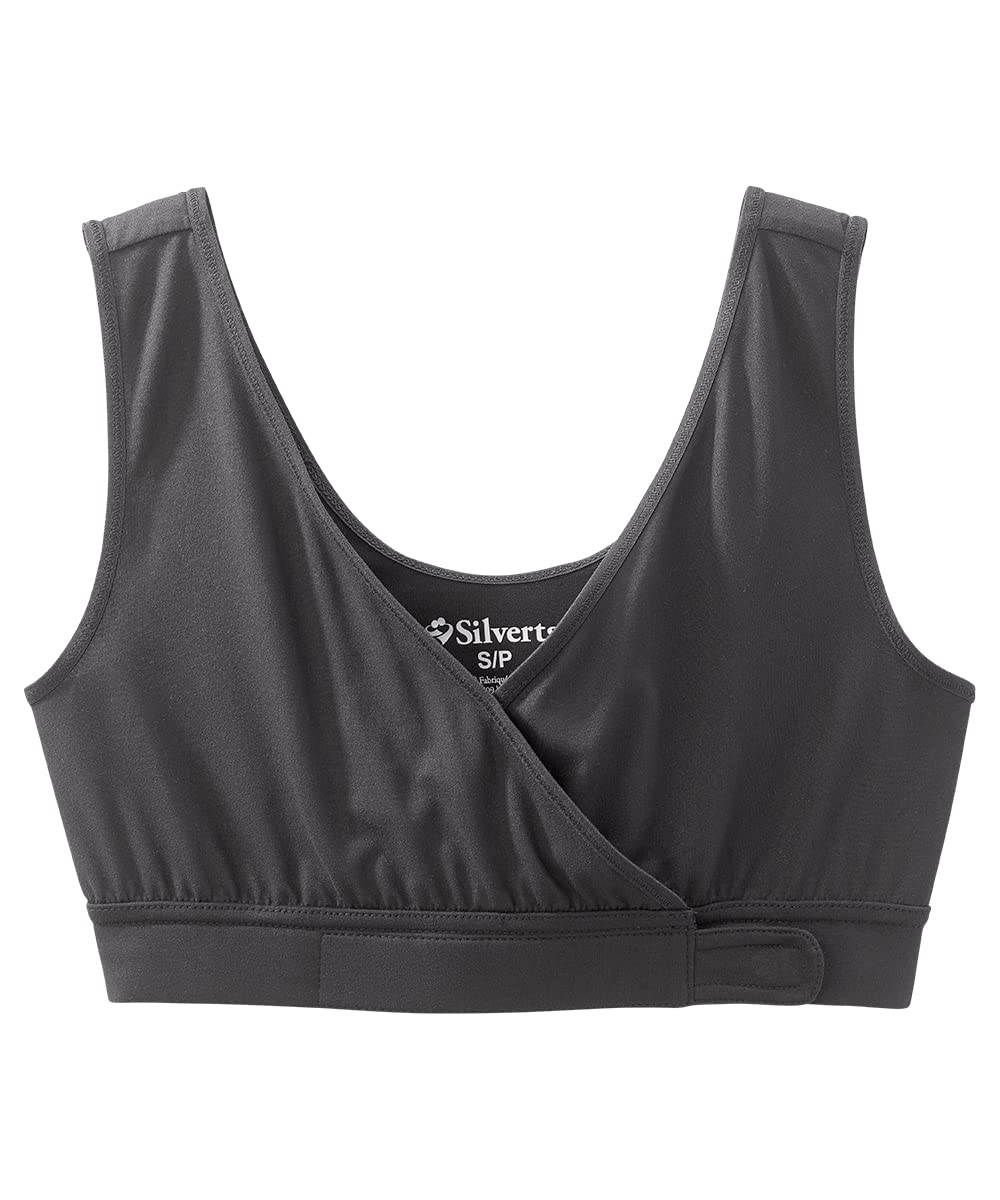 Photo 1 of Silverts Front Closure Bras for Older Women, Post Surgery Bras for Women Front Closure, Breast Surgery Recovery Supplies, Comfortable Adaptive Clothing for Elderly - Black XL
