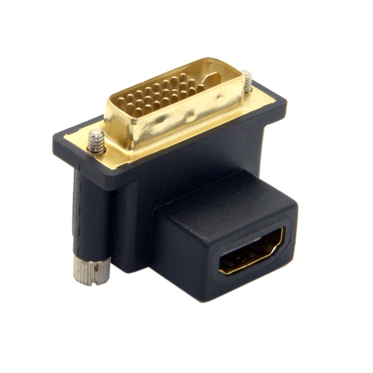 Cablecc 90 Degree Up Angled DVI Male to HDMI Female Adapter for Computer & HDTV & Graphics Card